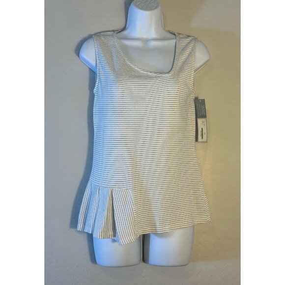 BLUE CANOE Organically Grow Cotton Pleat Tank Size Small Striped - Picture 1 of 10